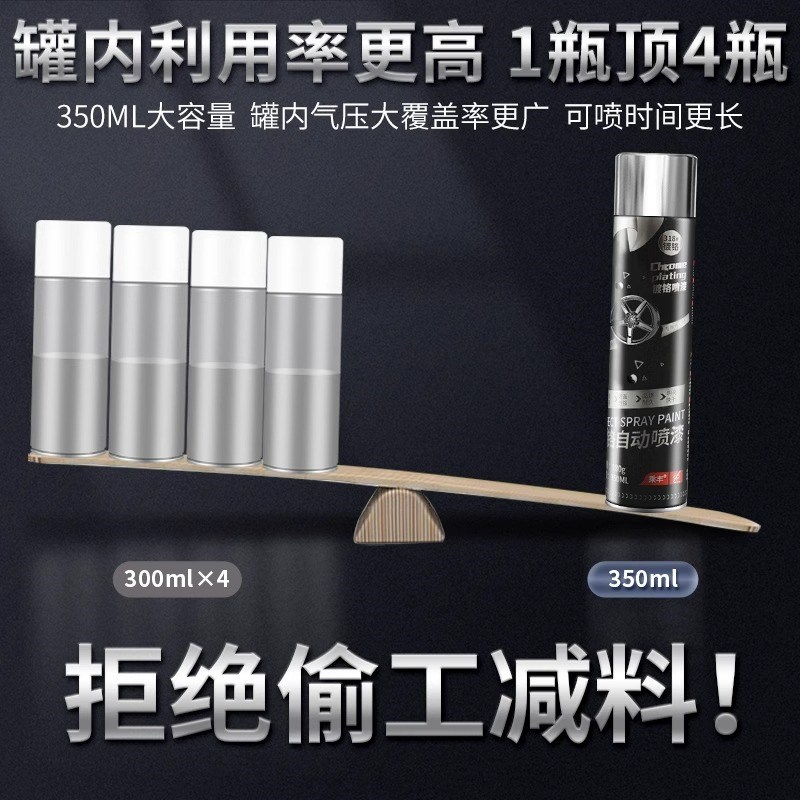 整箱12瓶镀铬j自喷漆不锈钢电镀金属防锈镀锌银粉漆银色油漆