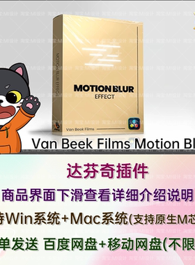 中文汉化视频运动模糊效果达芬奇插件Van Beek Films Motion Blur