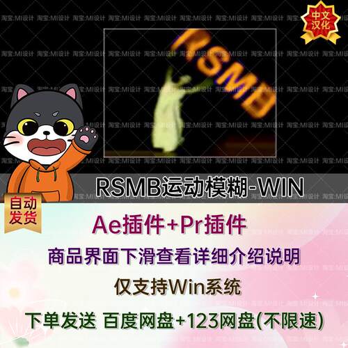 Win中文版-RSMB运动模糊AE/PR插件 ReelSmart Motion Blur 6.4.4