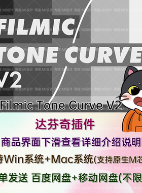 达芬奇插件DCTL胶片色调曲线影调调色 Filmic Tone Curve V2+V3