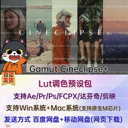 复古柯达500T胶片色彩风格化电影LUT调色预设 Gamut Cineclipse+
