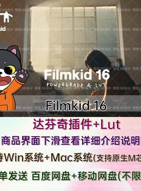 达芬奇复古胶片复古调色节点预设 Filmkid 16 Powergrade & LUT