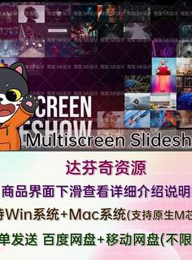 照片视频墙幻灯片动画视频达芬奇模板 Multiscreen Slideshow