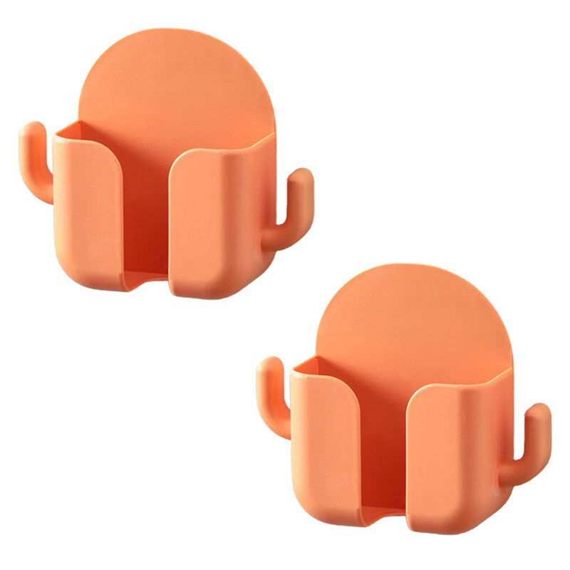 极速2pcs Mobile Phone Holder Wall Mount Punch-Tfree Remote
