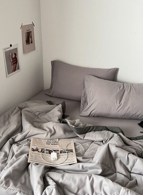 极速烟灰色~水洗棉空调t被夏被四件套可水洗凉感被学生宿舍单双人
