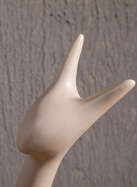 极速潮州摆件陶瓷工艺品北欧现代简约家居陶瓷猫样板Y房摆饰摆件