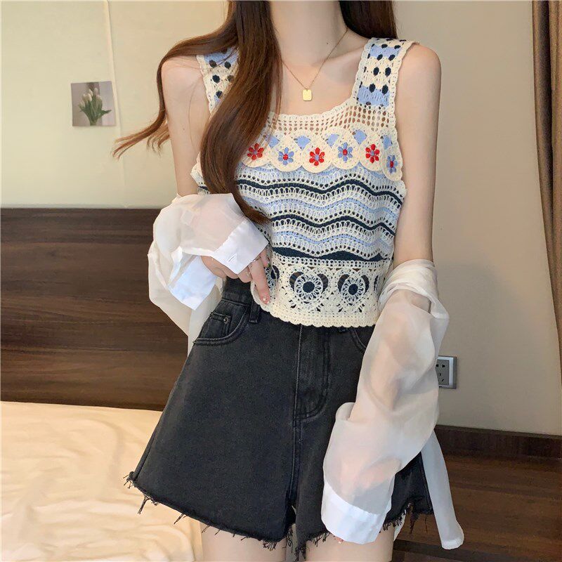 新品大码独d特别致吊带背心女胖mm波西米亚外穿遮肚子内搭打底宽