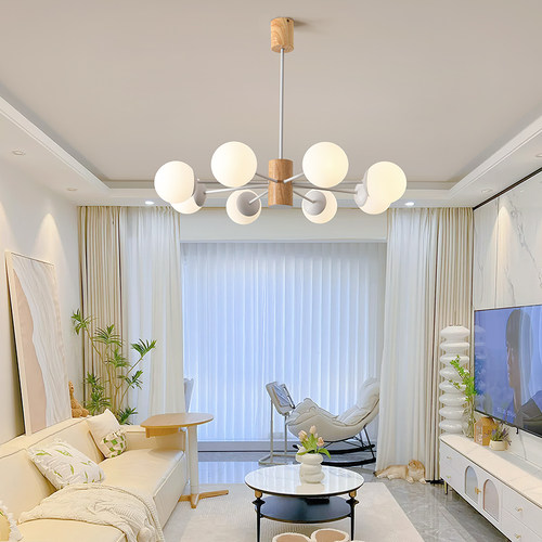 极速客厅吊灯原木风灯具r现代简约家用大气温馨大厅主灯卧室餐厅