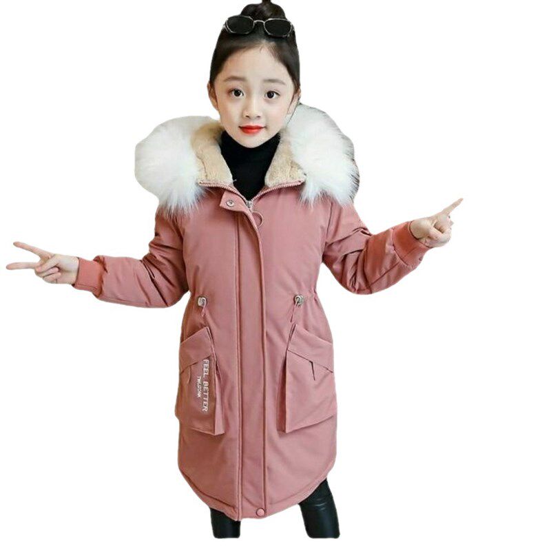 极速女童棉衣2023新r款儿童洋派冬装加绒派克服时尚外套棉袄中长