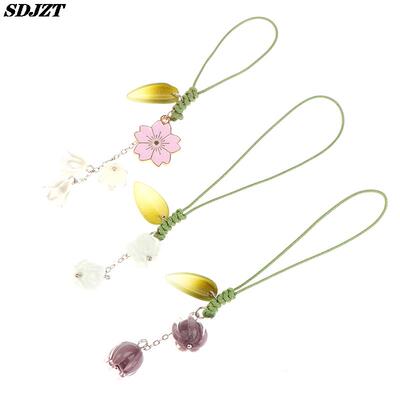 极速Cute Tulip Flowers phone Strap Lanyards Charms MoYbile P