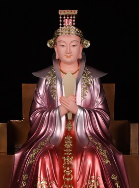 新品碧霞元君泰山奶奶像体佛像娘娘圣F母雕像佛堂寺庙家居中式桌