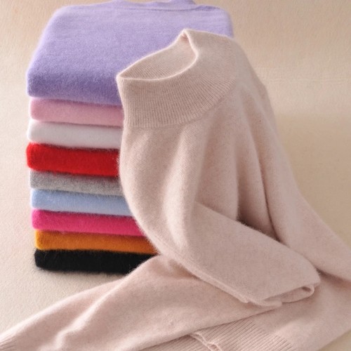 极速19 bColors Wool Pure Cashmere Sweater Women Pullovers Lo