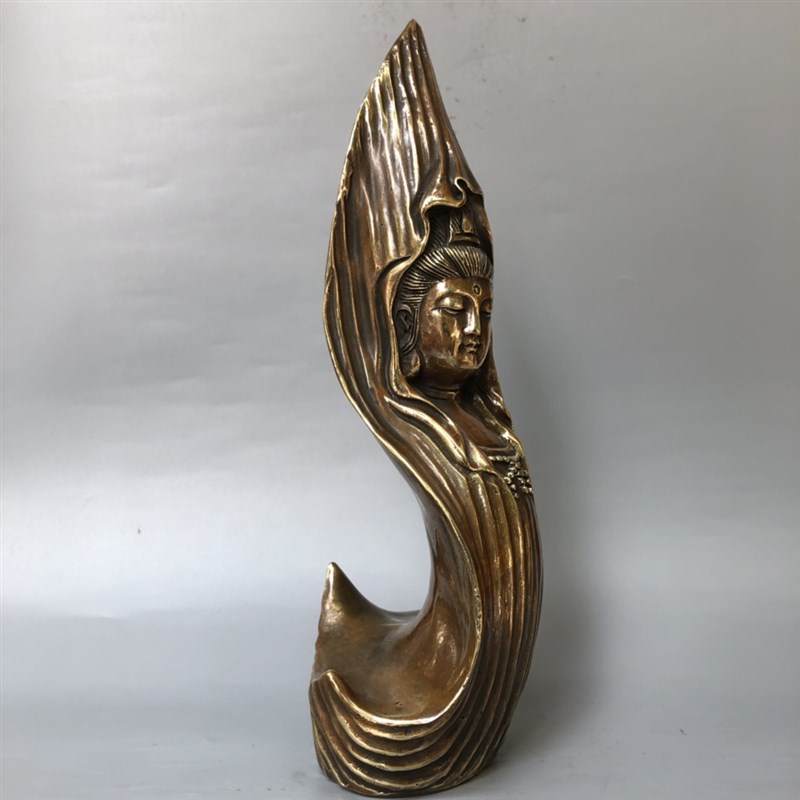 极速發铜观音佛像摆件净瓶坐莲A观音柳枝观世音铜像家用供奉佛像