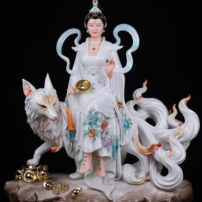 新品仿瓷九姑娘九k公子神像青丘女帝家居工艺品装饰桌面精致摆件