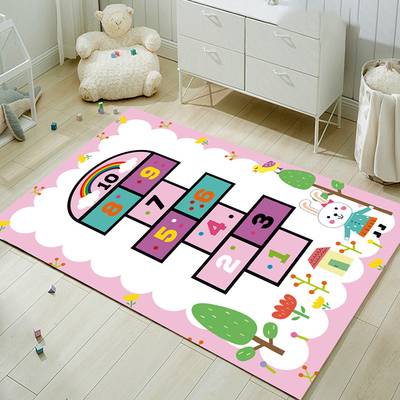 极速儿童卡通跳房子地p毯卧室地垫满铺床边毯幼儿园早教宝宝爬行