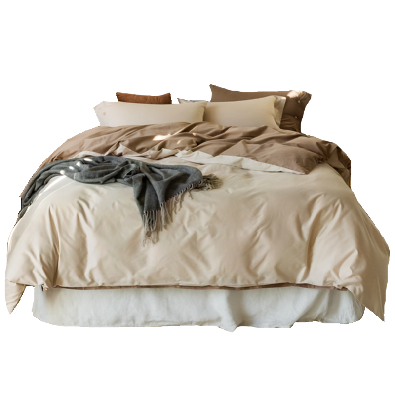 极速北欧简约100支新疆长绒y棉纯色磨毛四件套全棉床笠式床上用品