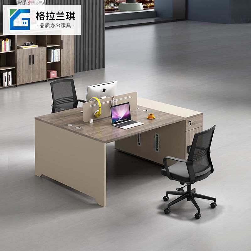 新品办公家具桌椅组合卡座四4人位员工办公室P桌子屏风工位职员办