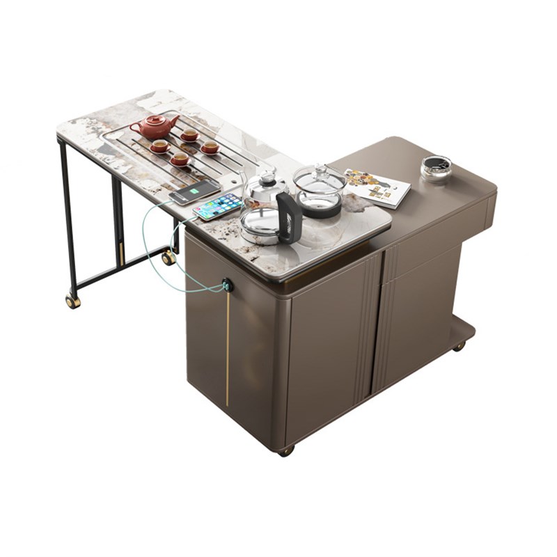 极速轻奢岩板小茶桌茶具泡茶桌y小户型阳台茶车现代简约可移动小