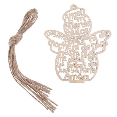 极速12 Pcs/Pack Wooden Hollow Out Angel Doll Ornaments .Pend