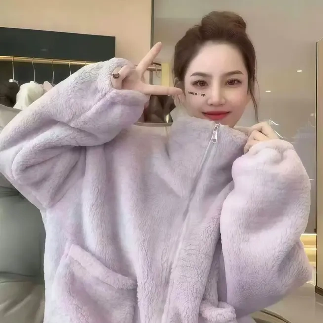 绒宝宝】睡衣女冬季加绒保暖拉链设计感外穿家居服宽松休闲两件套,女士内衣/男士内衣/家居服,睡衣/家居服套装,淘宝优惠券,粉丝福利购,淘宝优惠卷