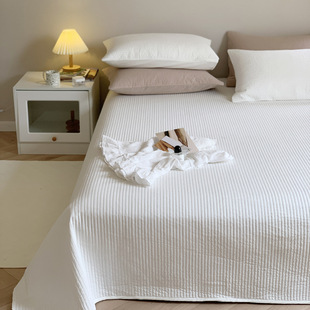 夹棉纯棉床单 款 全棉水洗棉床盖三件套绗缝被床垫四季 日式
