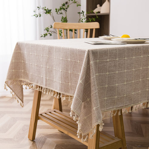 Small fresh check tablecloth cotton linen waterproof tablecl