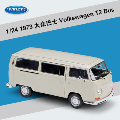 威利WELLY1:24大众1972 T2巴士BUS面包车仿真合金汽车模型玩具