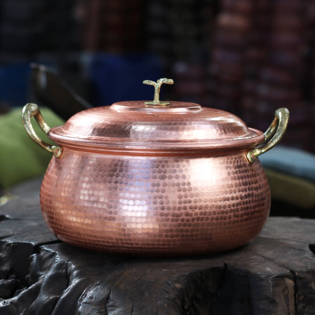 纯手工紫铜锅复古加厚加深燃气电磁炉涮火锅焖煮炖多用途家商用