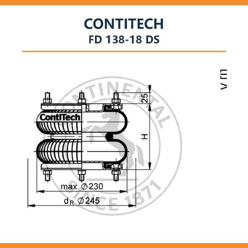 CONTITECH气囊 康迪泰克空气弹簧 FD 138-18 DS 工业震隔振器