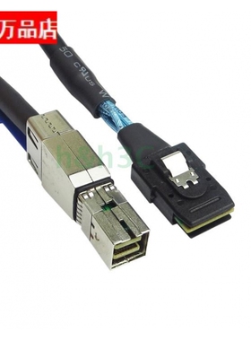 全新Mini SAS 4I外置线HD高速SFF-8644转SFF 8087服务器数据线1米