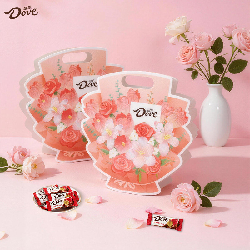 德芙心语巧克力女神节送女友闺蜜生日礼物花束手提伴手礼盒