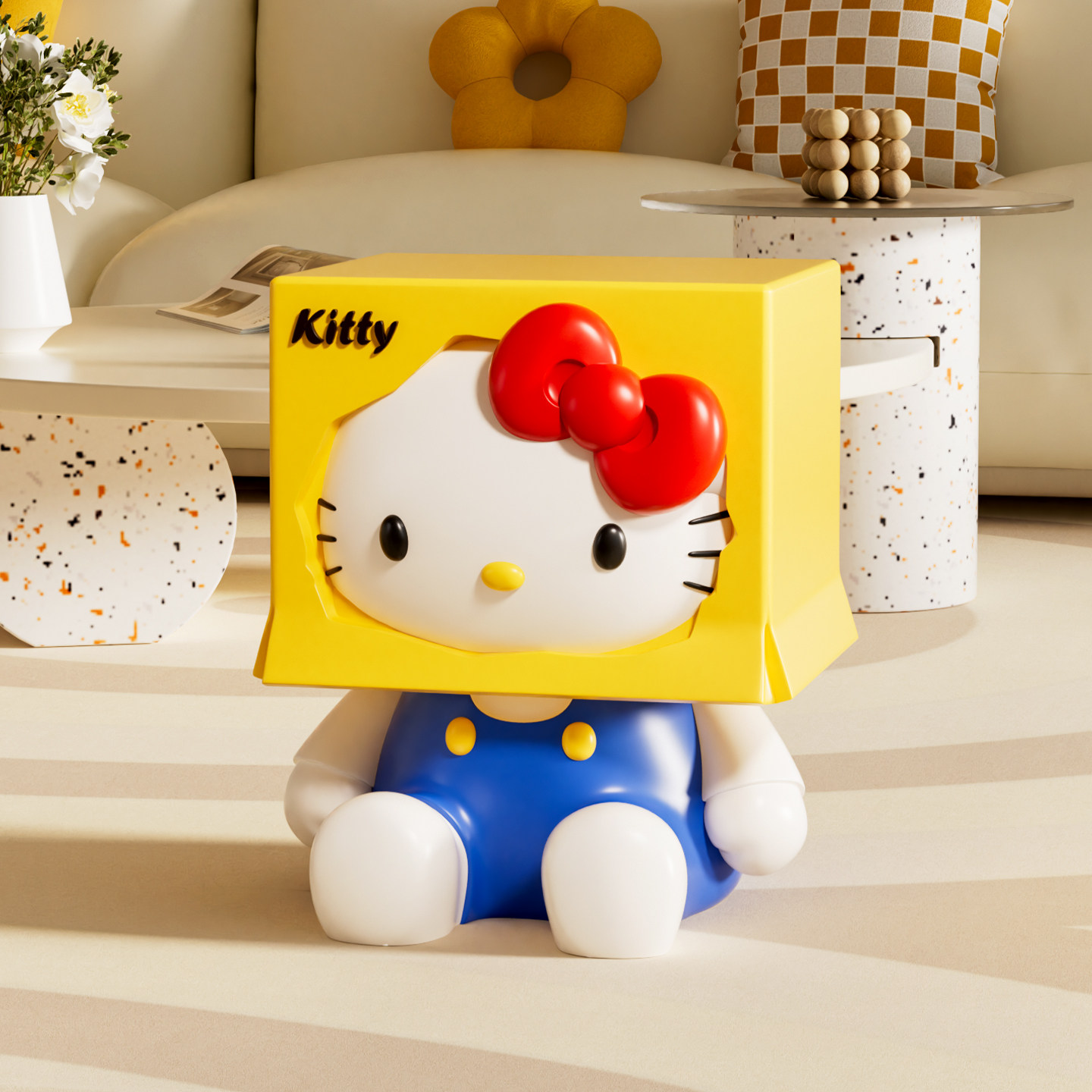 hellokitty猫换鞋凳落地摆件创意可爱门口家用穿鞋凳矮凳乔迁礼物