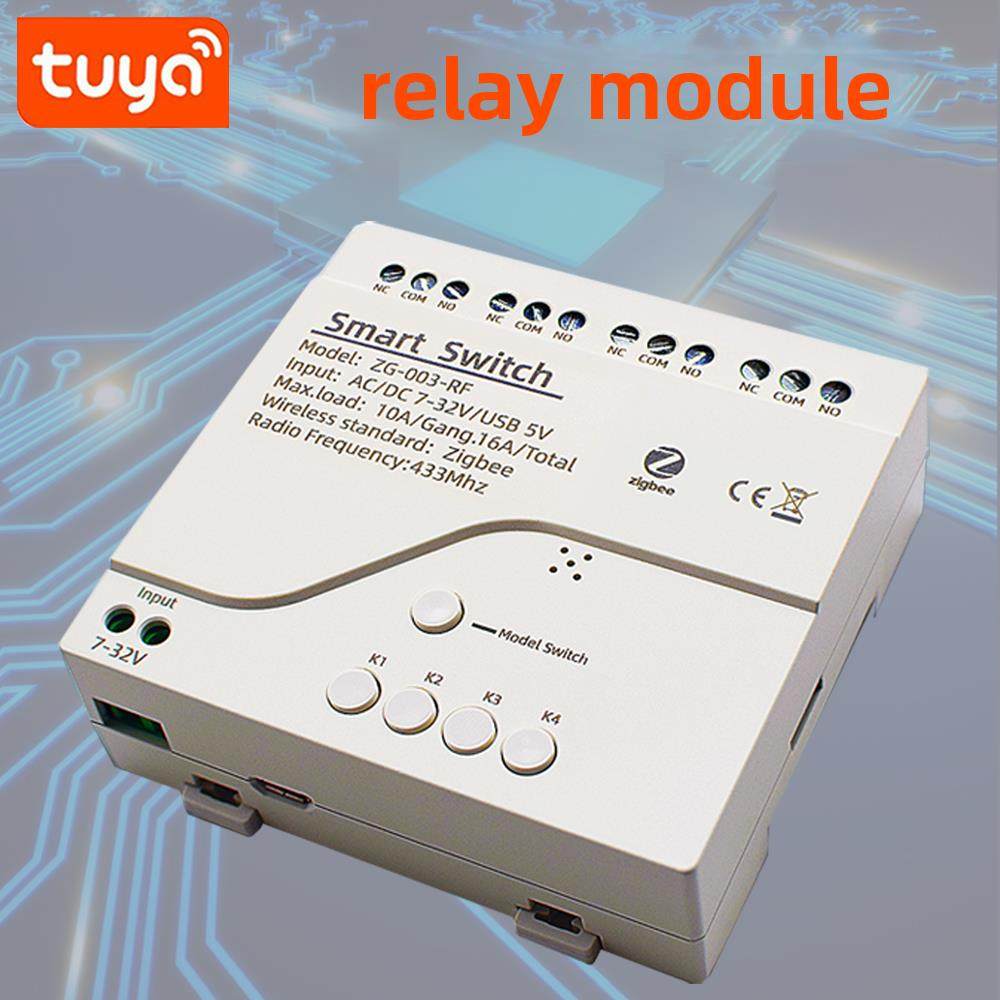 Tuya智能4路干接点模块Zigbee协议开关电机正、反向点动定时,3C数码配件,USB多功能数码宝,淘宝优惠券,粉丝福利购,淘宝优惠卷