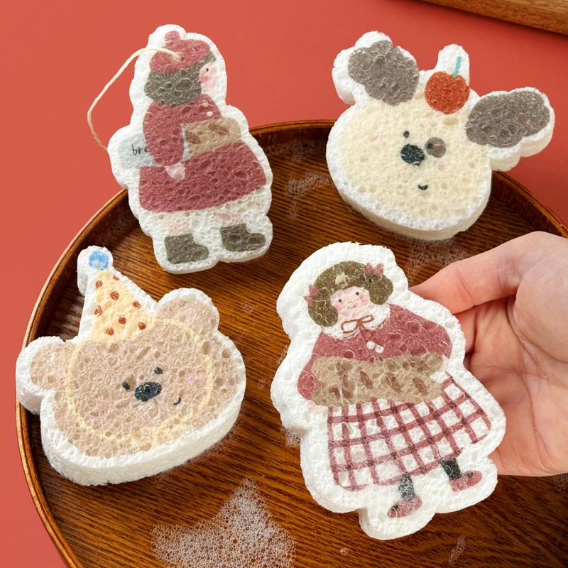 遇水变大!压缩木浆海绵擦洗碗擦锅抹布神器厨房清洁工具擦百洁布