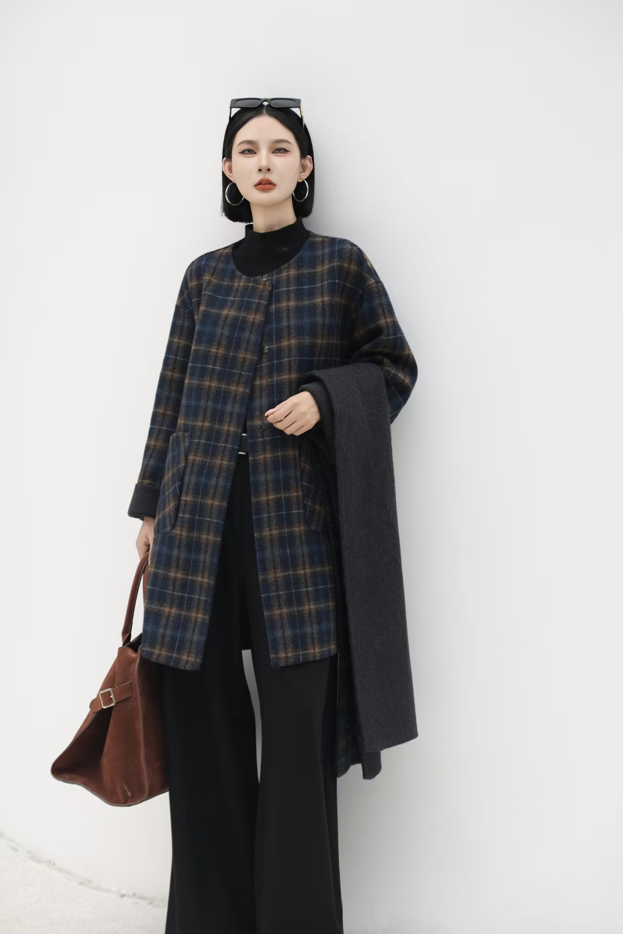 2025秋冬新款双面羊绒大衣女中长款韩版宽松羊毛呢子外套