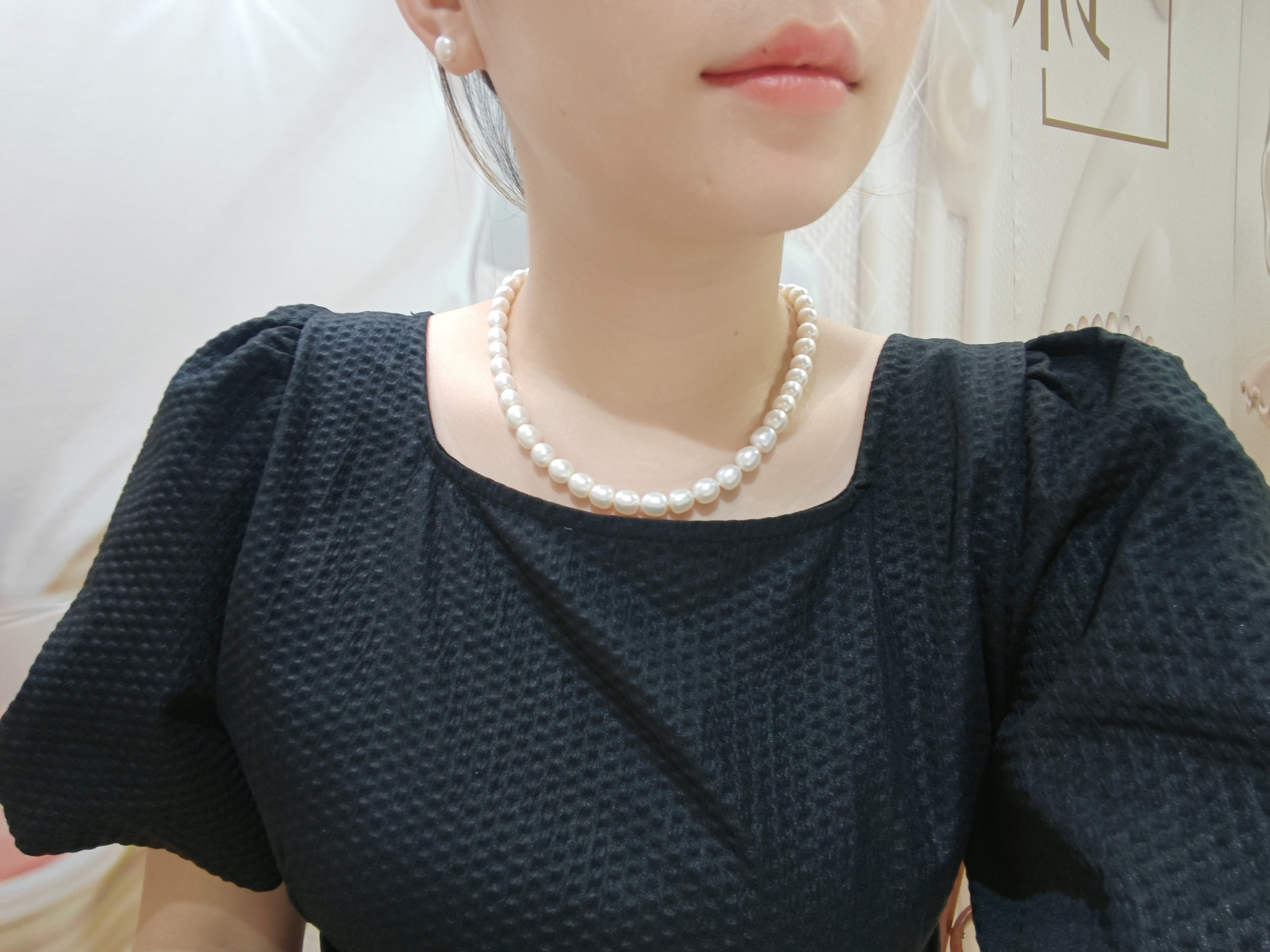 双十一特惠送礼盒/耳钉广西北海天然珍珠项链8-9MM圆润项链送长辈