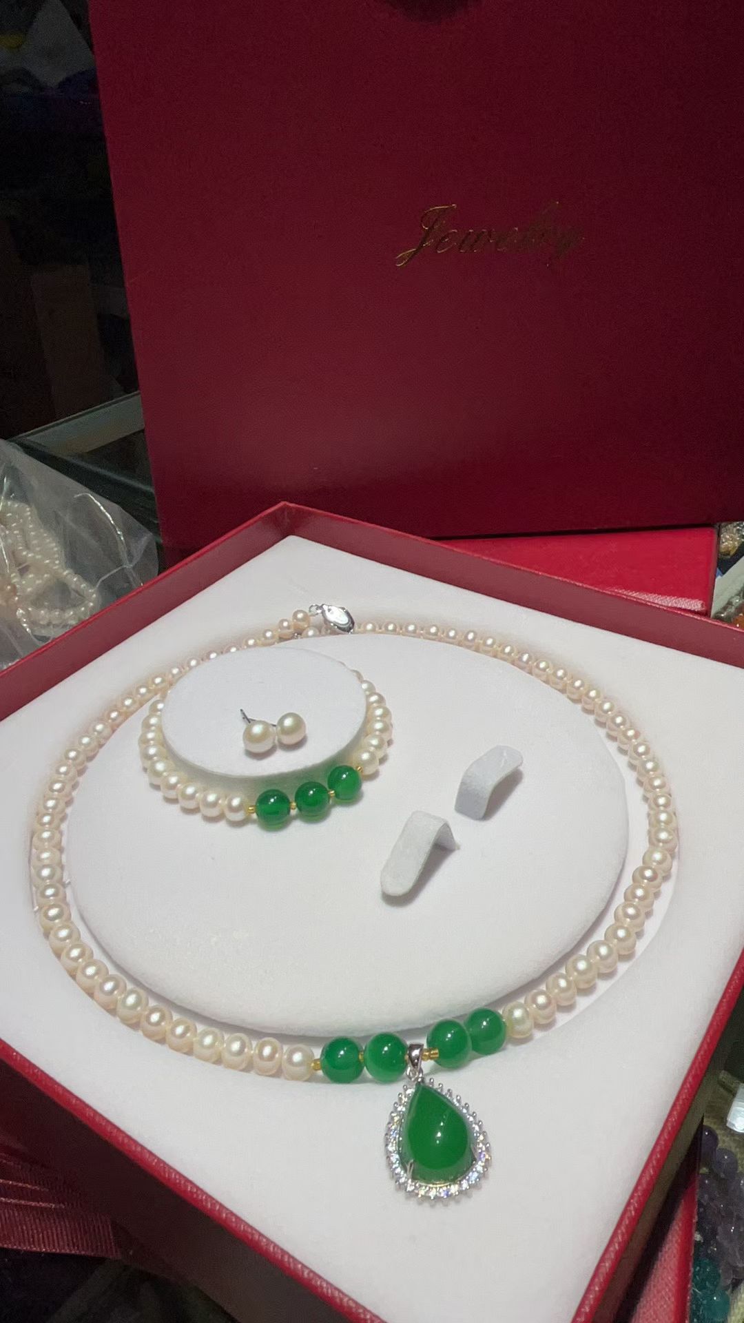 广西北海天然珍珠项链送妈妈婆婆玛瑙款玉髓款母亲节珠宝礼物