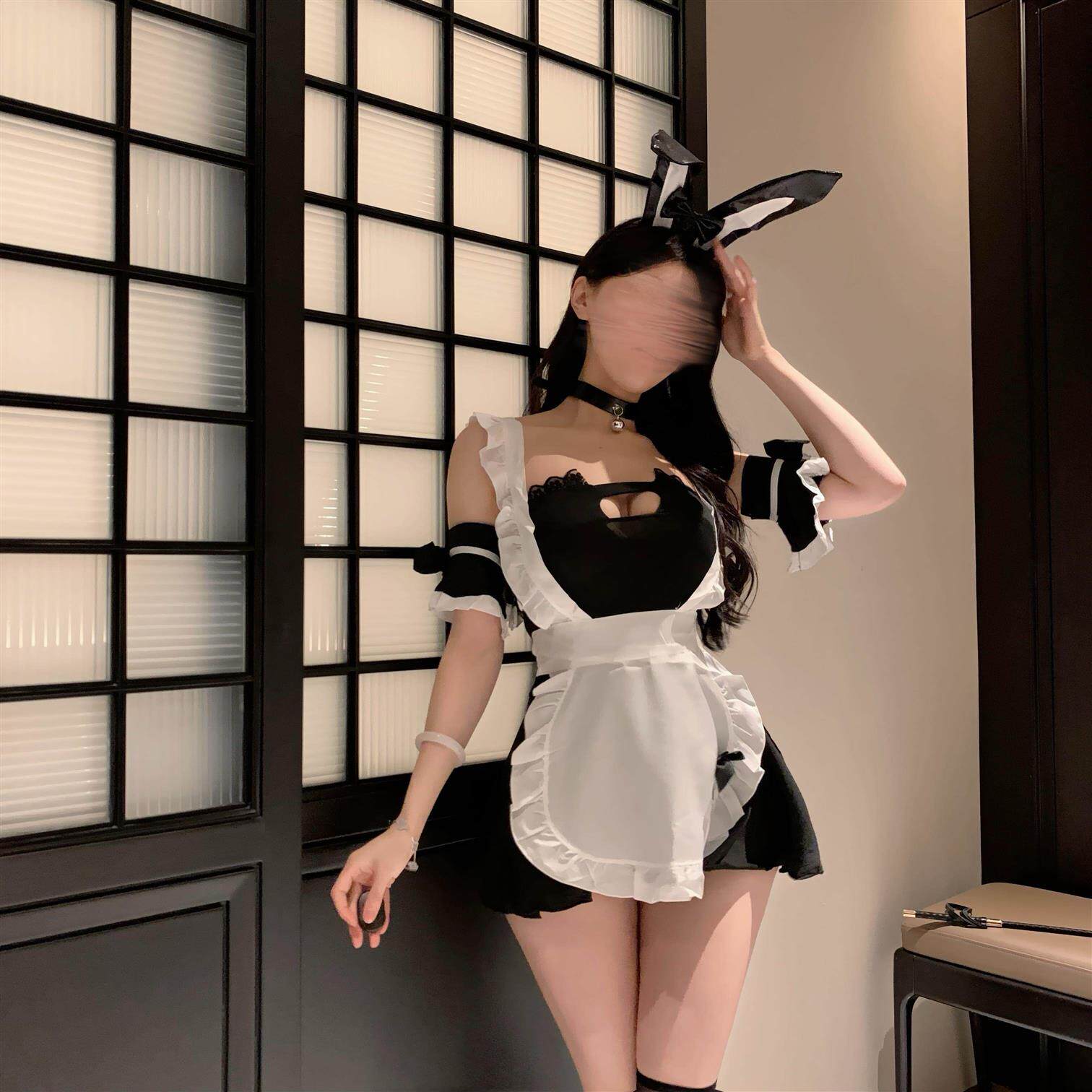 大码蕾丝边约会角色扮演女仆套装