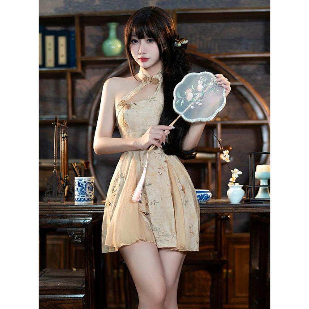 新中式A字睡裙女2026新款夏季性感睡衣纯欲风情调制服禁欲系