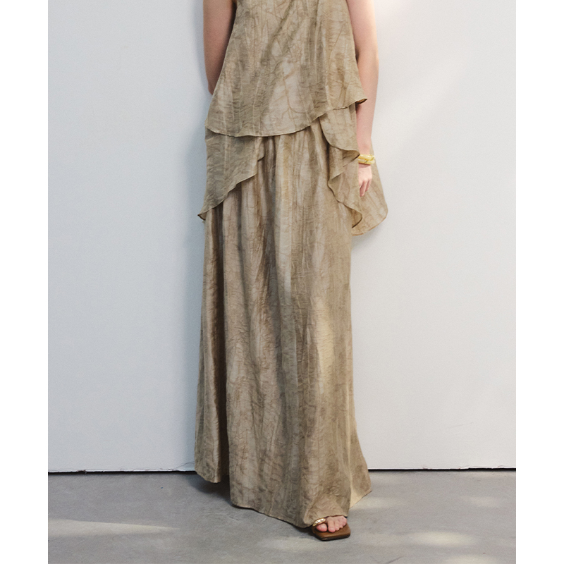 轻薄天丝提花长半裙高级感裙子