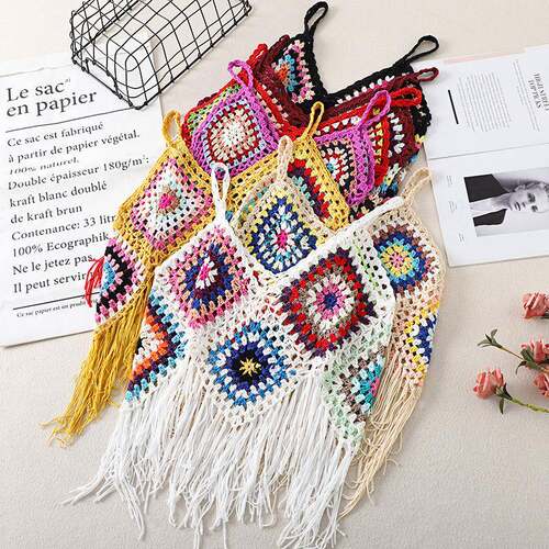 Women'S Bohemian Hippie Crochet Swimwear Cover-Up Adjustable