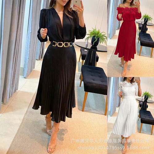 Stand Collar Puff Sleeve Lace Hollow-Out Party Dress Zipper