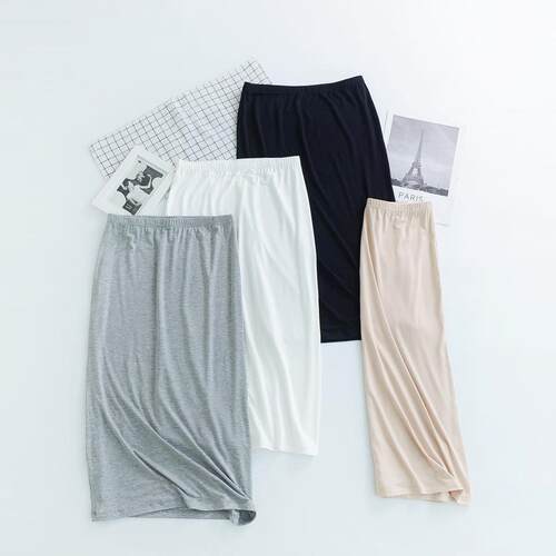 Women'S Midi Ribbed Knit Skirt With Side Slit - Stretchy