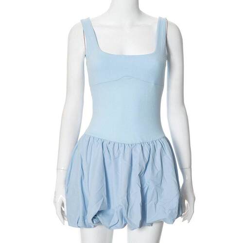Stylish Bubble Skirt Fitted Baby Doll Sling Style Dress