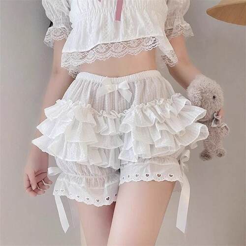 Women'S Multi-Layer Ruffled Frilly Lace Shorts Pants