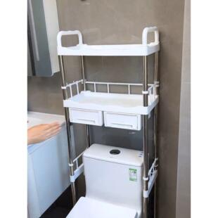 带抽屉卫生间置物架多层洗衣机马桶置物架浴室创意收纳落地式