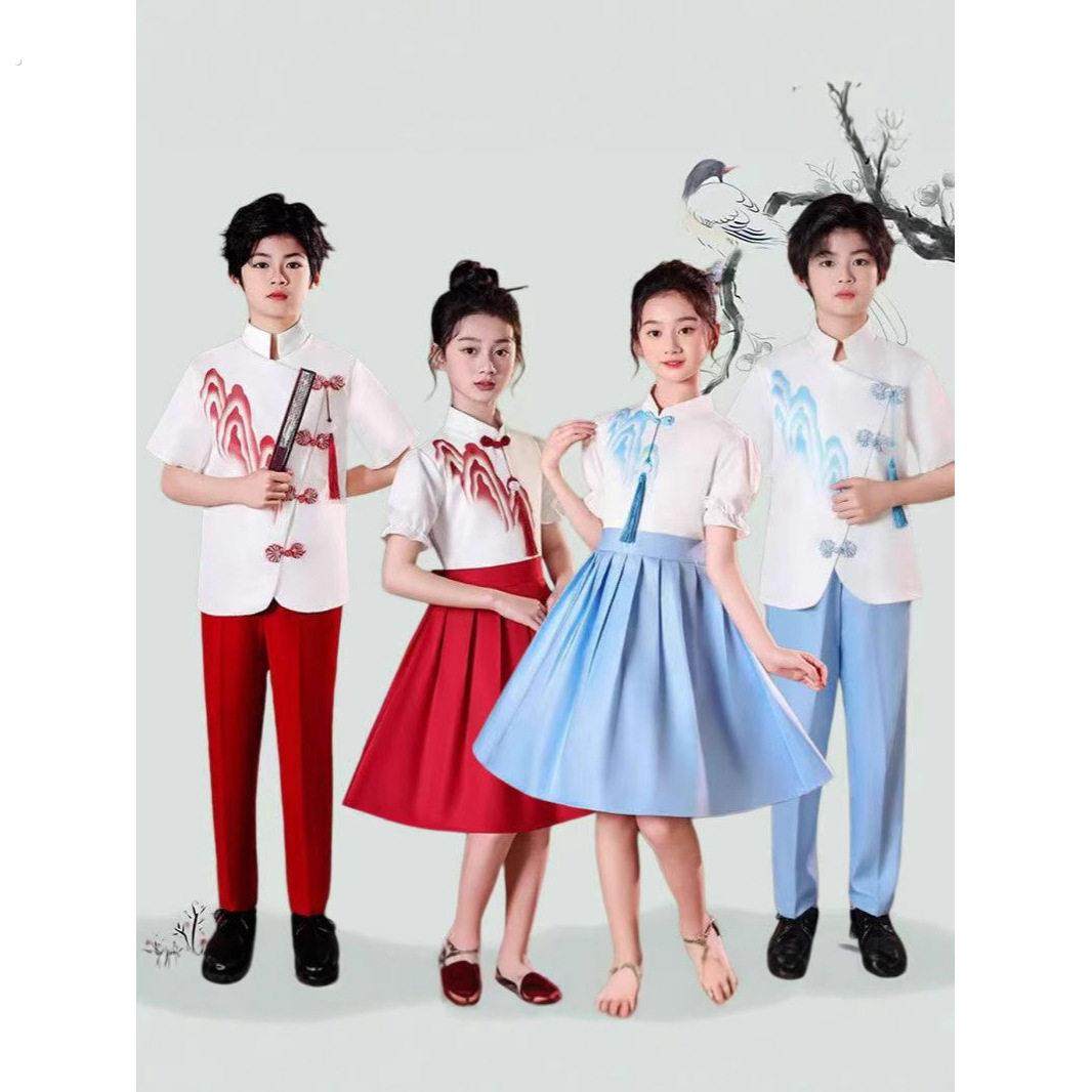 儿童大合唱演出服女童礼服中小学生诗歌朗诵主持人钢琴红色公主裙,童装/婴儿装/亲子装,儿童演出服,淘宝优惠券,粉丝福利购,淘宝优惠卷