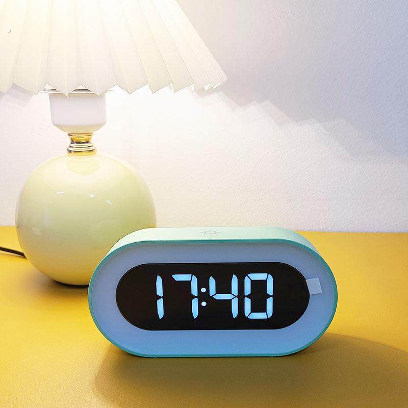 创意床头小夜灯闹钟宝妈喂奶灯儿童伴睡电子数字时钟闹表静音夜光,家装灯饰光源,小夜灯,淘宝优惠券,粉丝福利购,淘宝优惠卷