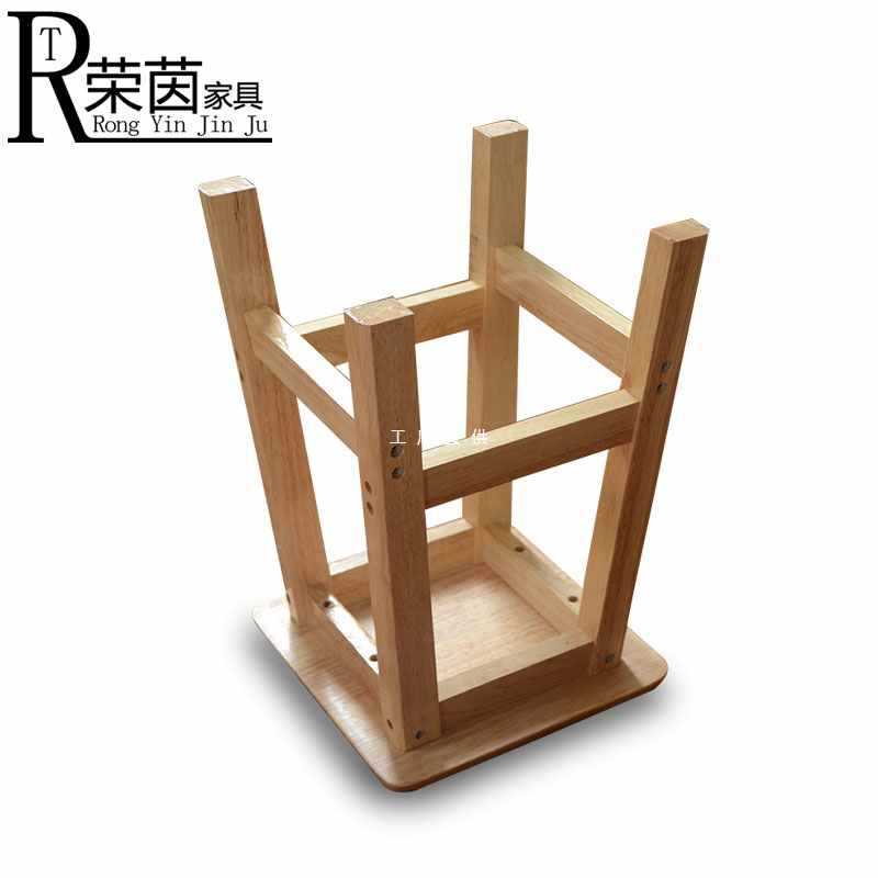 ft全橡木方凳家用实木餐厅方凳子学生高板凳四方餐桌凳子原木高脚