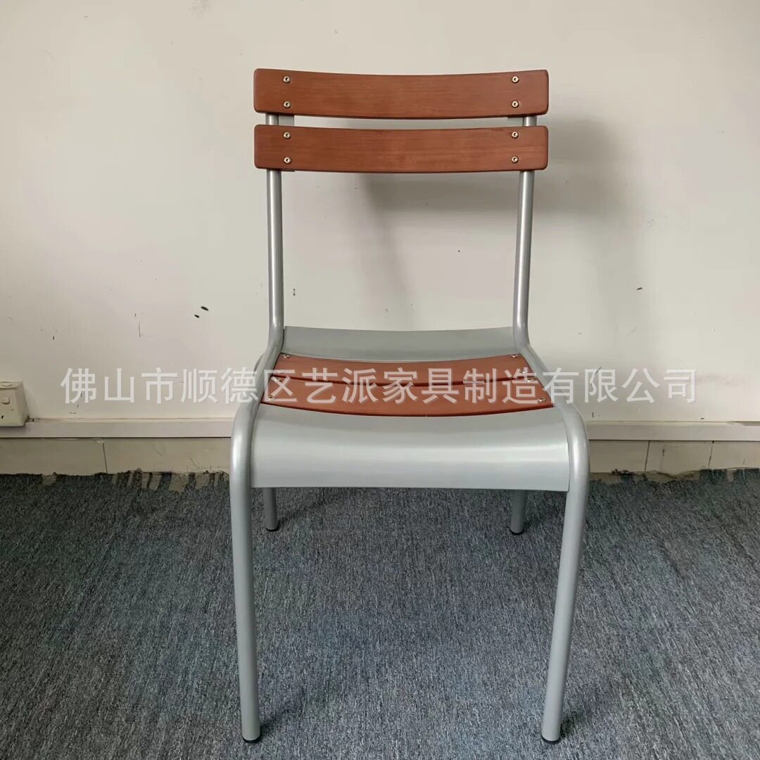 木餐椅铁艺靠背户外款商用中古椅子咖啡厅休闲简约现代椅餐厅家具